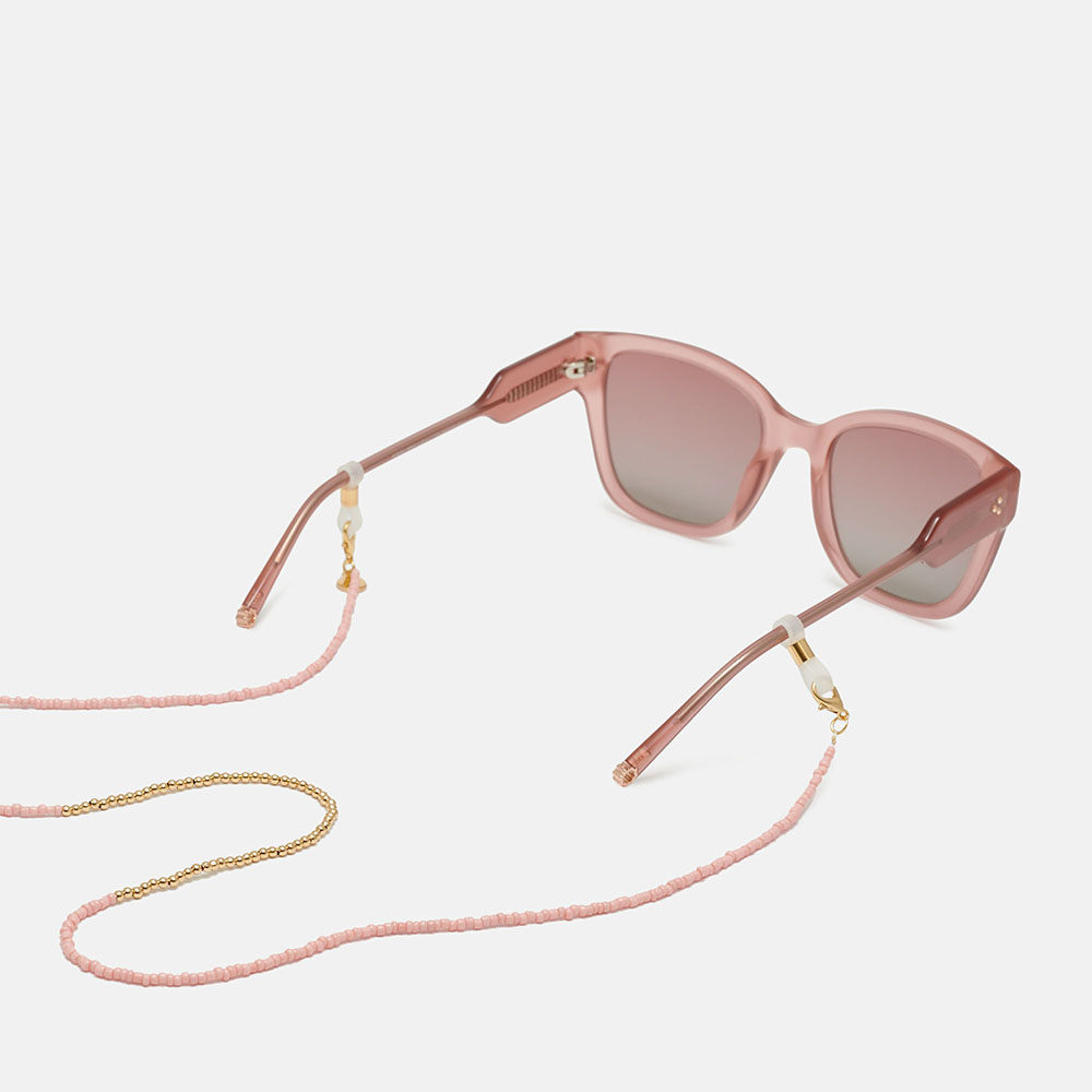 CORDÃO COM CONTAS ROSA/DOURADAS, imagem grande número 0