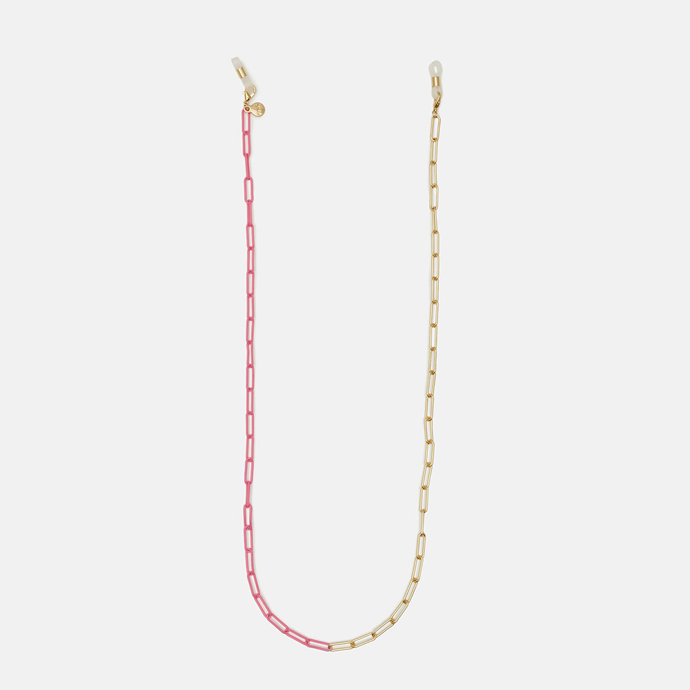 CORDÃO DE CORRENTE FLOW DOURADA E ROSA, , imagem grande número 0