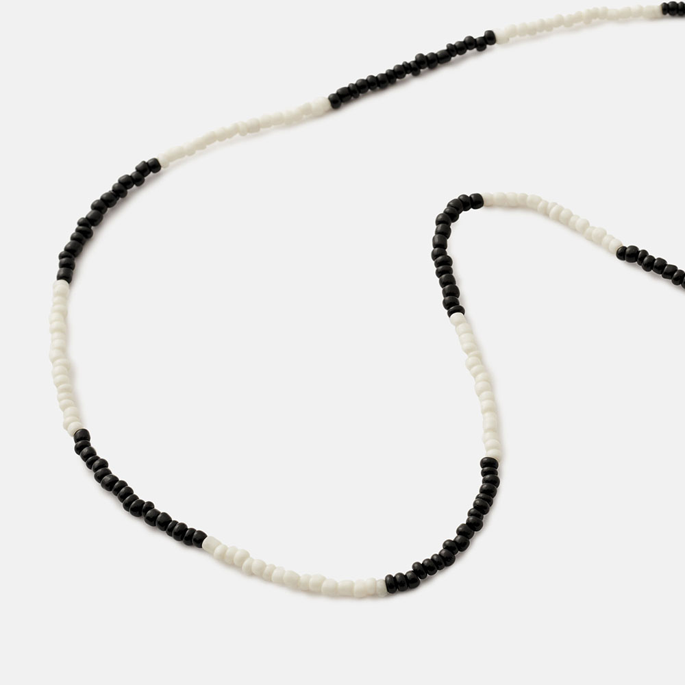 CORDÃO BLOCKS CONTAS BRANCO/PRETO, imagem grande número 2