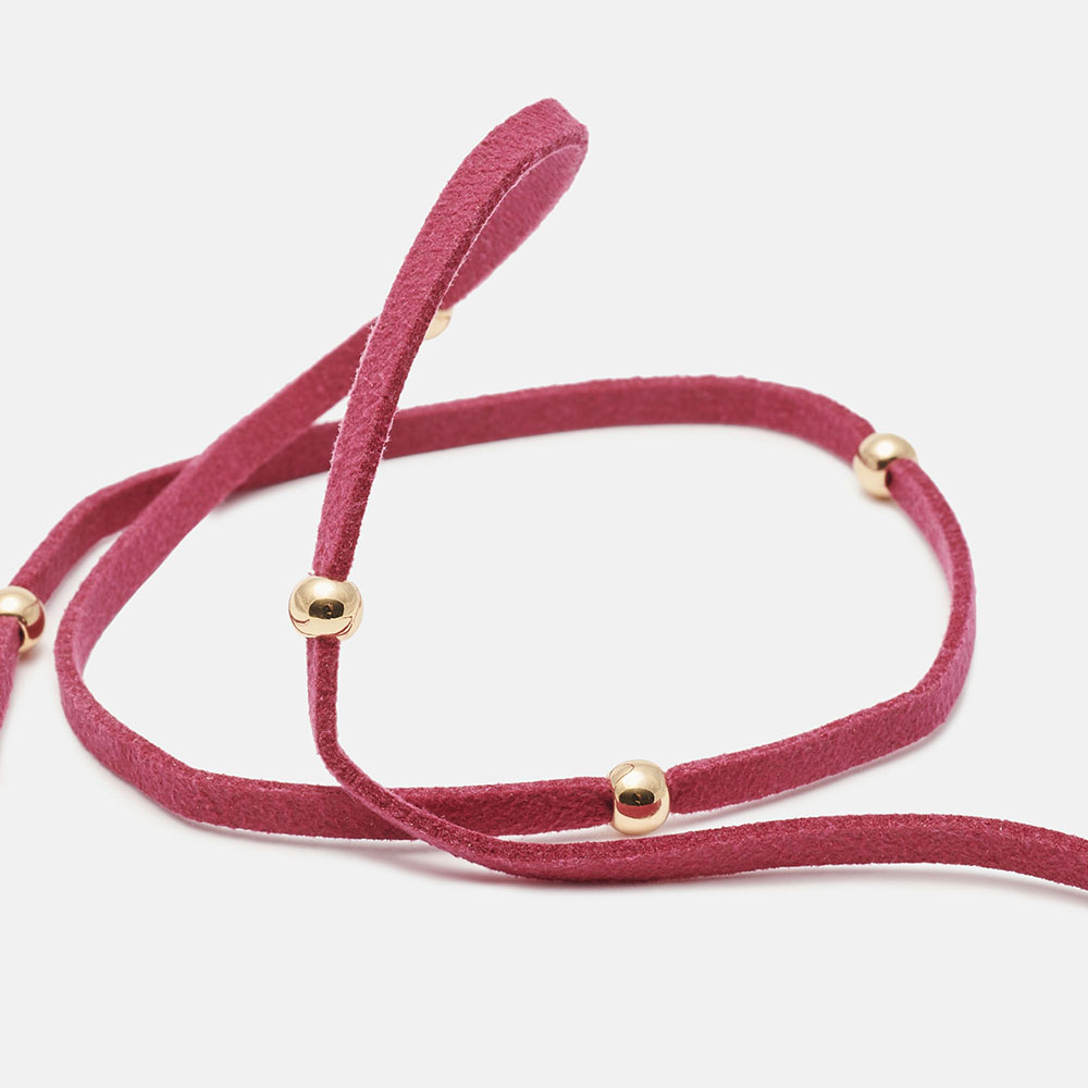 CORDÃO HYGGE ROSA BOLAS DOURADAS, imagem grande número 2