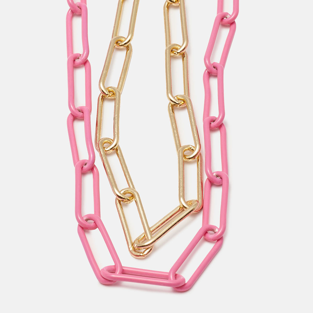 CORDÃO DE CORRENTE FLOW DOURADA E ROSA, , imagem grande número 2