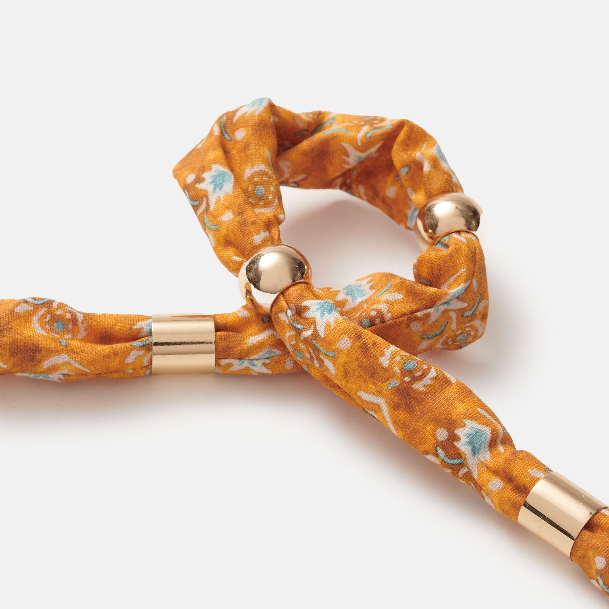 CORDÃO DE TECIDO ESTAMPADO LARANJA TAJ, imagem grande número 2