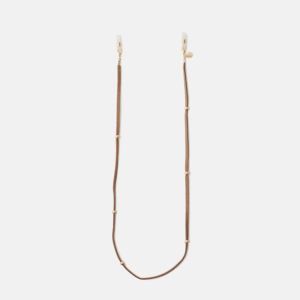 CORDÃO HYGGE BEIGE BOLAS DOURADAS, imagem grande número 0