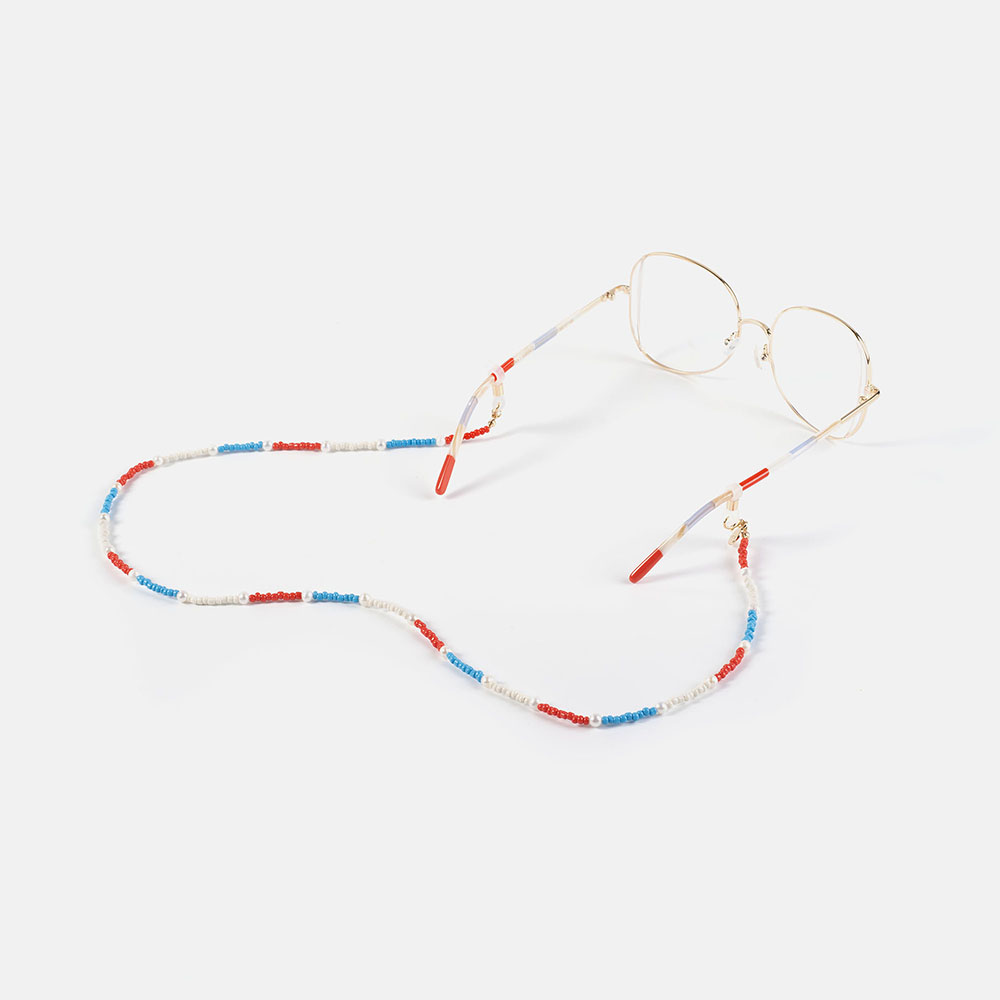CORDÃO DE PÉROLAS VERMELHO/AZUL SALITRE, imagem grande número 1